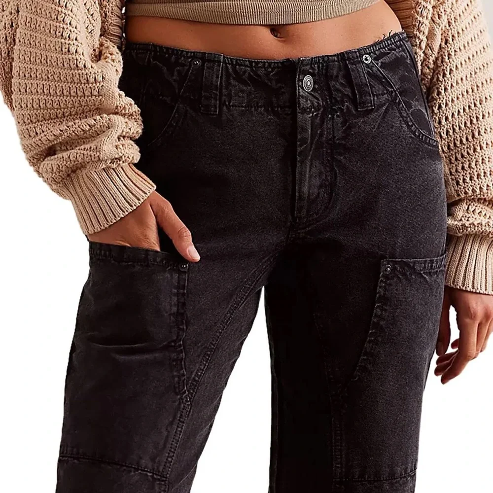 🌻🆕FREE PEOPLE We The Free Supersonic Slim Pants-BLACK COLOR-SIZE 2 & 4 - Picture 9 of 15